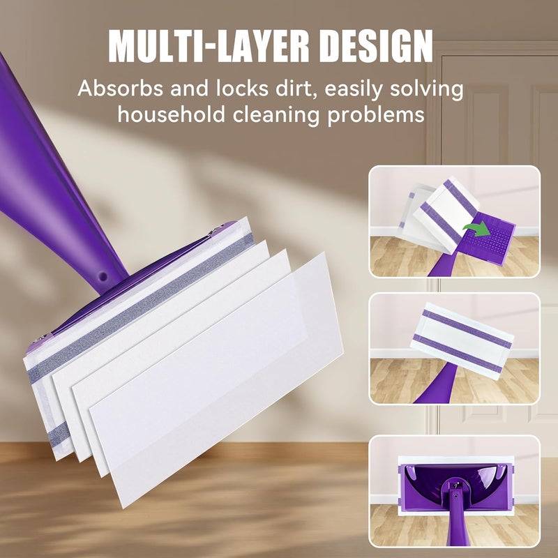 DOCXCDO 80 Pack Disposable Mop Pad Refills for Swiffer Wet Jet Spray Mop，Dry&Wet Mopping Pad Compatible with Swiffer Wet Jet and Any Model of Velcro Mop，Multi Surface WetJet Pad for Floor Cleaning - Image 4